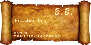 Butscher Bea névjegykártya